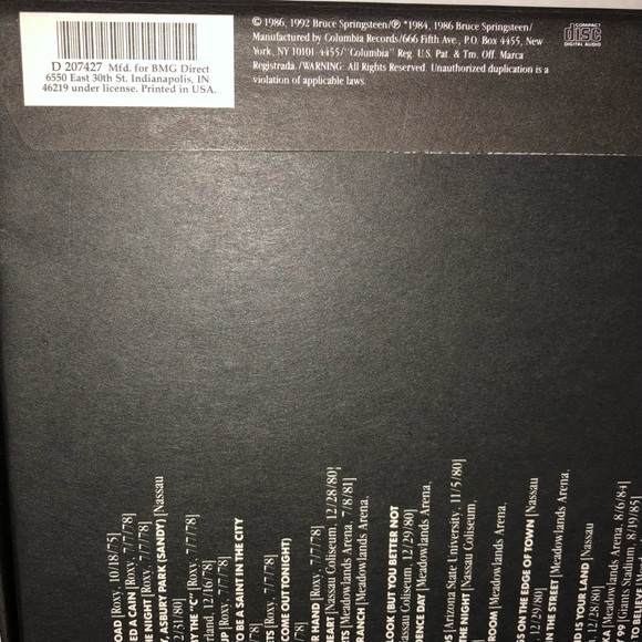The Boss! Bruce Springsteen & The E Street Band “Live/1975-1985” 3 CD Box Set - Picture 14 of 14